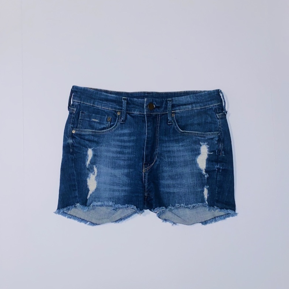 H&M Distressed Denim Blue Shorts Size: 6